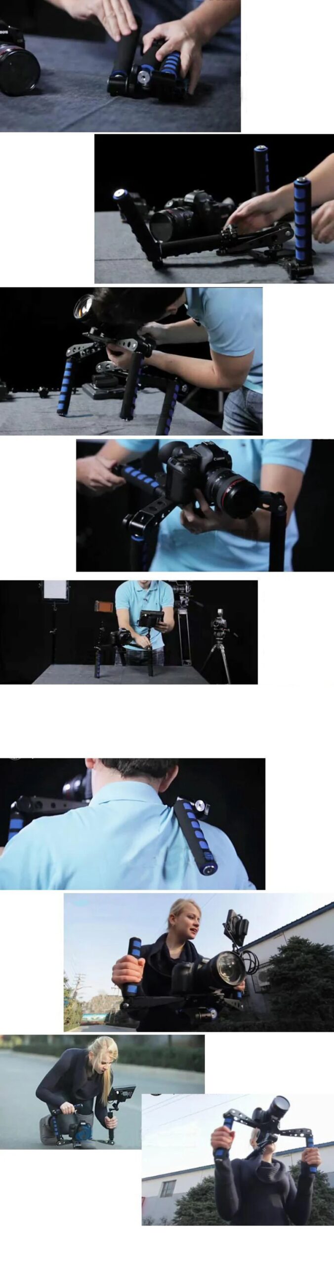 Camera Hand Grip Dual Handheld Stabilizer Shoulder Holder Bracket Stand Camera Accessories for Canon Nikon SONY Pentax Panasonic
